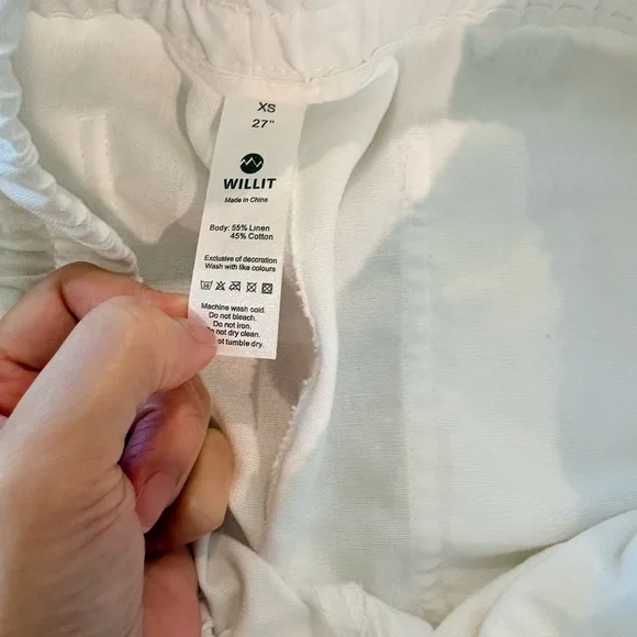 Women's White Linen Pants - Picture 8 of 9